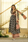 Black heritage handblock suit set