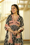 Black heritage handblock suit set