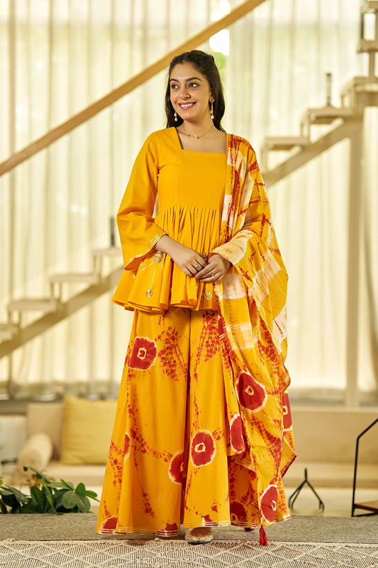 Pitambari Peplum Sharara set
