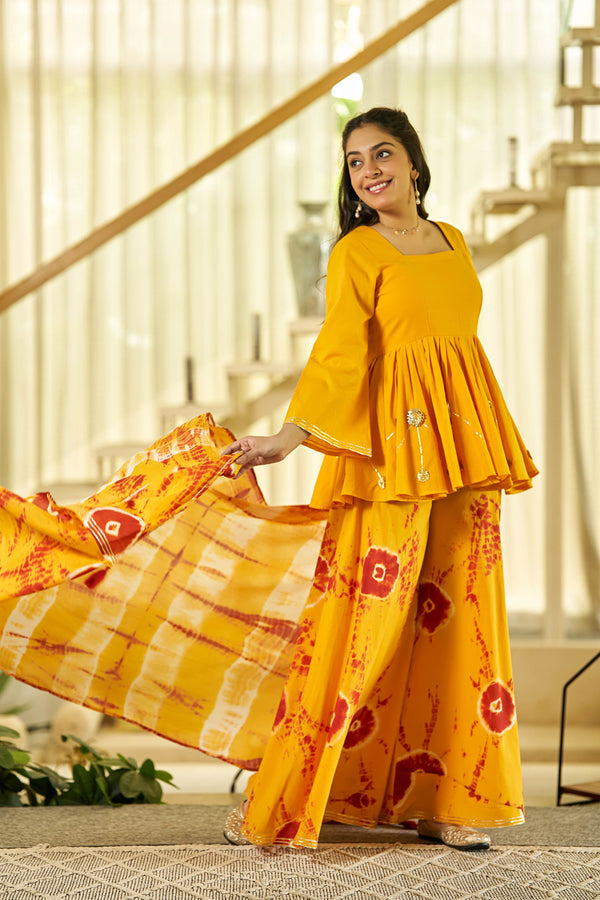 Pitambari Peplum Sharara set