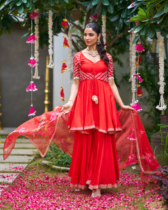 Gulzaar Red Suit Set
