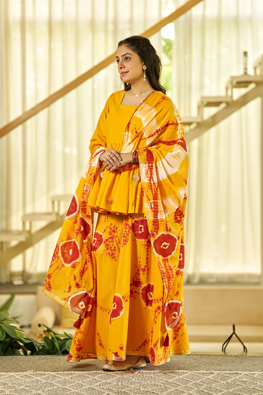 Pitambari Peplum Sharara set