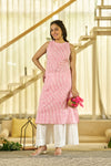 Pink Strip kurta set