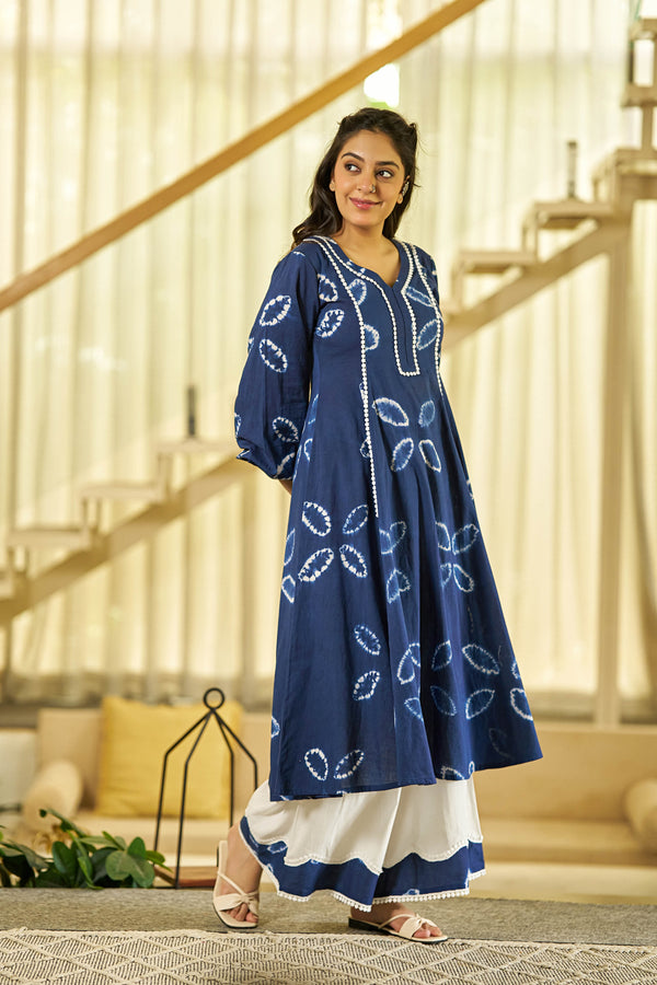 The Blue Moon tie dye kurta set