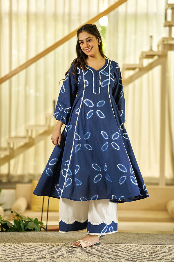 The Blue Moon tie dye kurta set