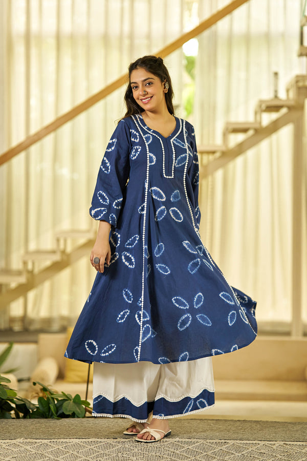 The Blue Moon tie dye kurta set