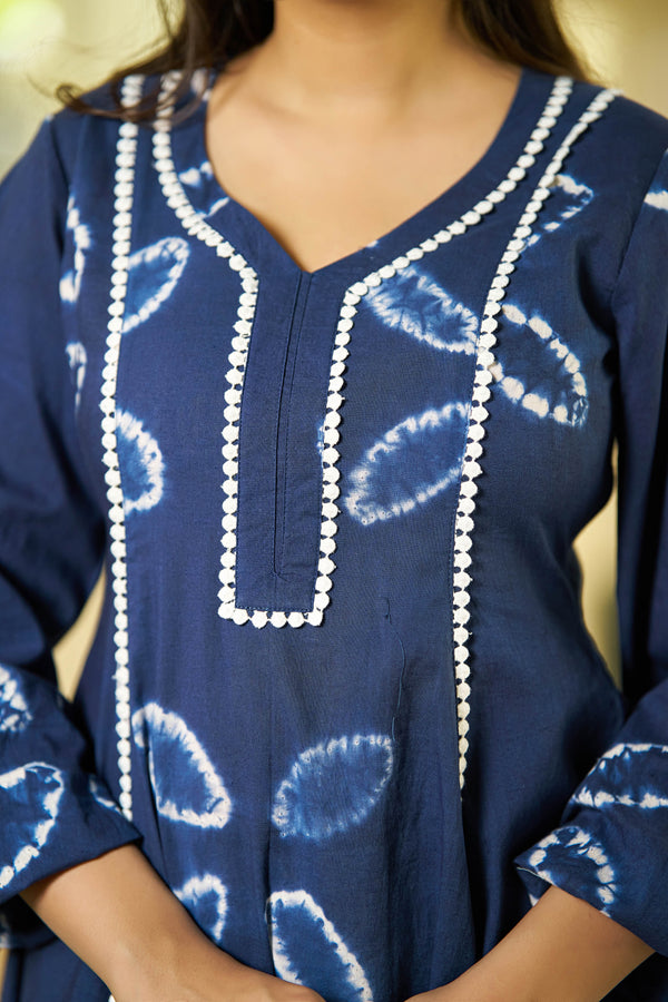 The Blue Moon tie dye kurta set