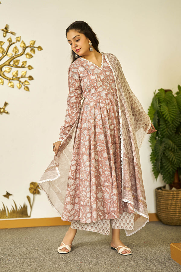 Rustic Rose handblock suit set