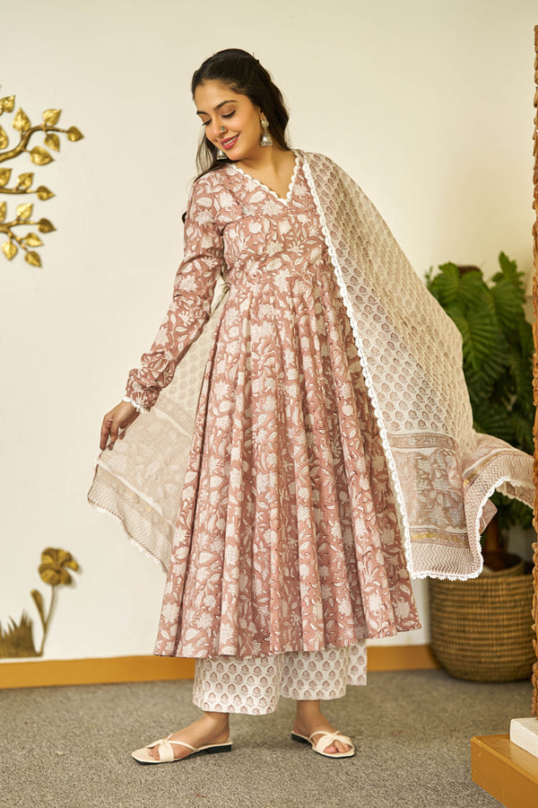 Rustic Rose handblock suit set