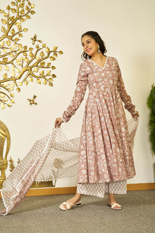 Rustic Rose handblock suit set
