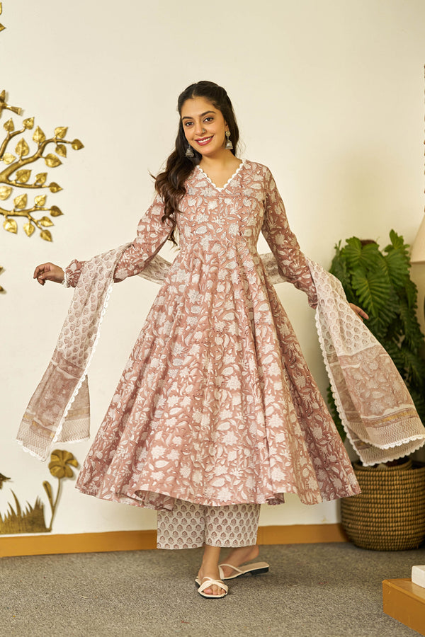 Rustic Rose handblock suit set