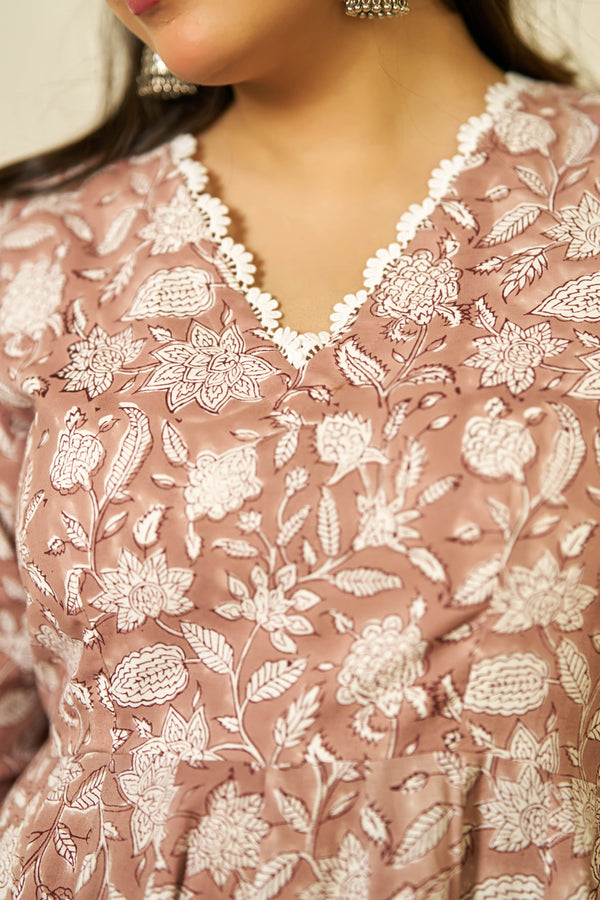 Rustic Rose handblock suit set
