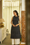 Polka grace handblock kurta set