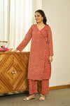 Gerua Bagru handblock kurta set
