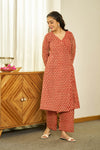 Gerua Bagru handblock kurta set