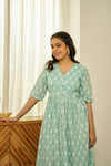 Leafy grace handblock dress