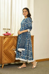 Neel Dabu handblock Anarkali set