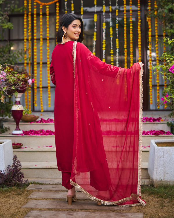 Ruby Maroon Suit Set