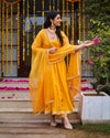 Tangerine Anarkali suit set