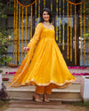 Tangerine Anarkali suit set