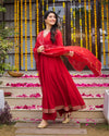 Laal basera anarkali suit set
