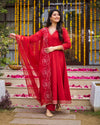 Laal basera anarkali suit set