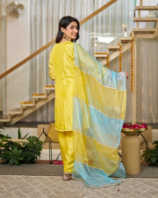 Marigold Upadasilk suit set