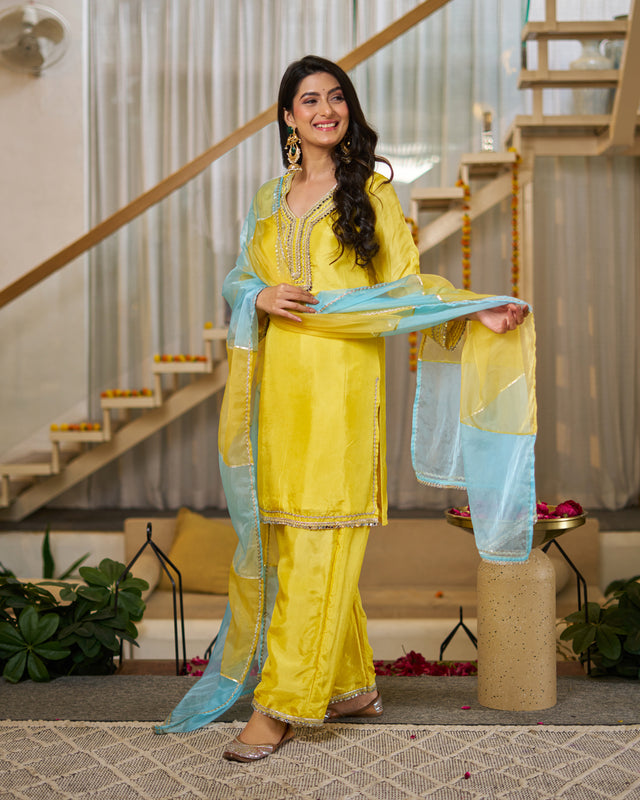 Marigold Upadasilk suit set