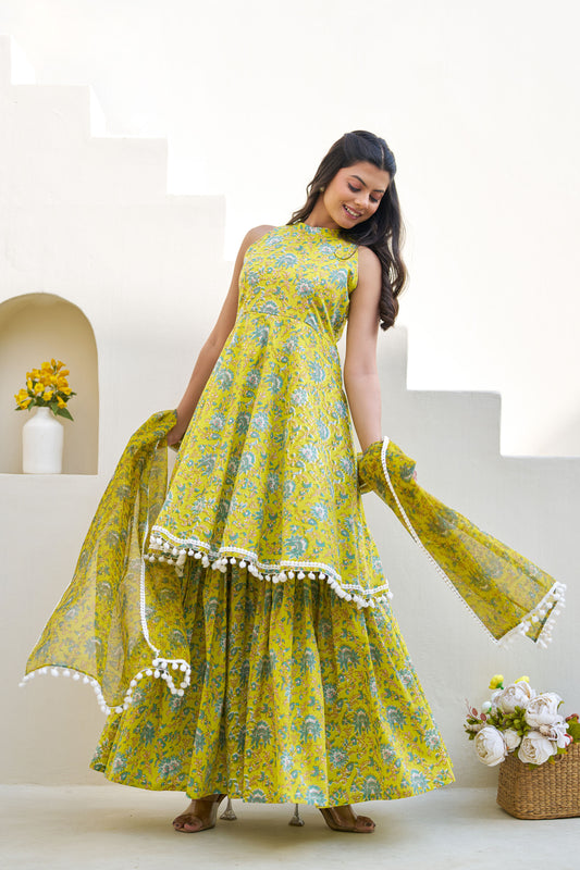 Vihana Cotton Sharara Set