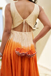 Gul Orange Ombre Cotton Schiffli Suit Set