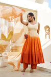 Gul Orange Ombre Cotton Schiffli Suit Set