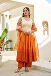 Gul Orange Ombre Cotton Schiffli Suit Set