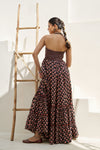 Midnight Flock Printed Dress