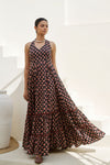Midnight Flock Printed Dress
