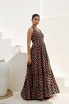 Midnight Flock Printed Dress