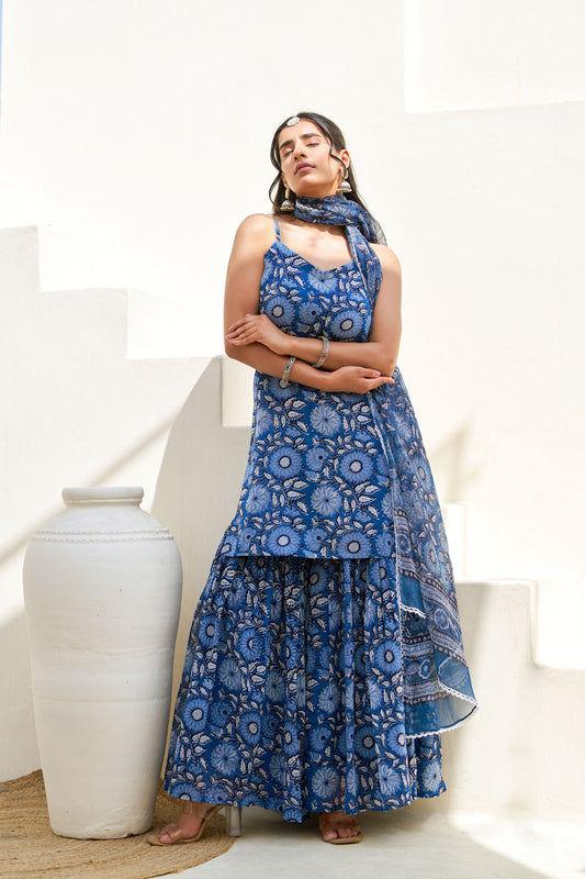 Neel Pari Sharara Set