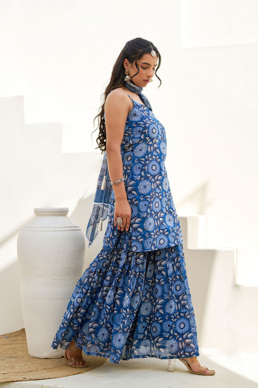 Neel Pari Sharara Set