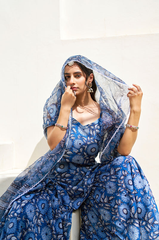 Neel Pari Sharara Set