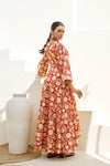 Royal Rust Floral Kurta Set