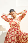 Royal Rust Floral Kurta Set