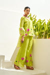 Taru Lime Green Handpainted Sharara Set
