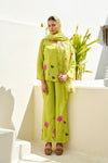 Taru Lime Green Handpainted Sharara Set