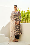 Black Blossom Anarkali Suit Set