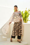 Black Blossom Anarkali Suit Set
