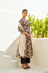 Black Blossom Anarkali Suit Set