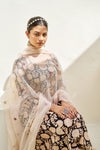 Black Blossom Anarkali Suit Set