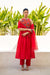 Noor Red Chanderi Embroidery Suit Set