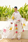 Reeha White Chanderi Hand-Painted Kurta Set