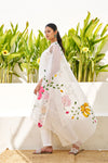 Reeha White Chanderi Hand-Painted Kurta Set
