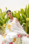 Reeha White Chanderi Hand-Painted Kurta Set